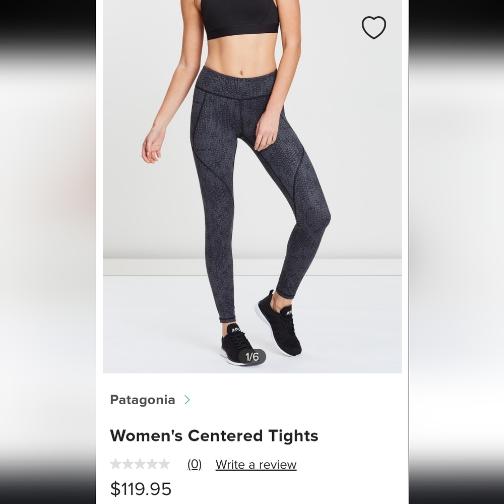 Patagonia W CenteredWomen's Black Patterned Leggings Size small, New Without Tag